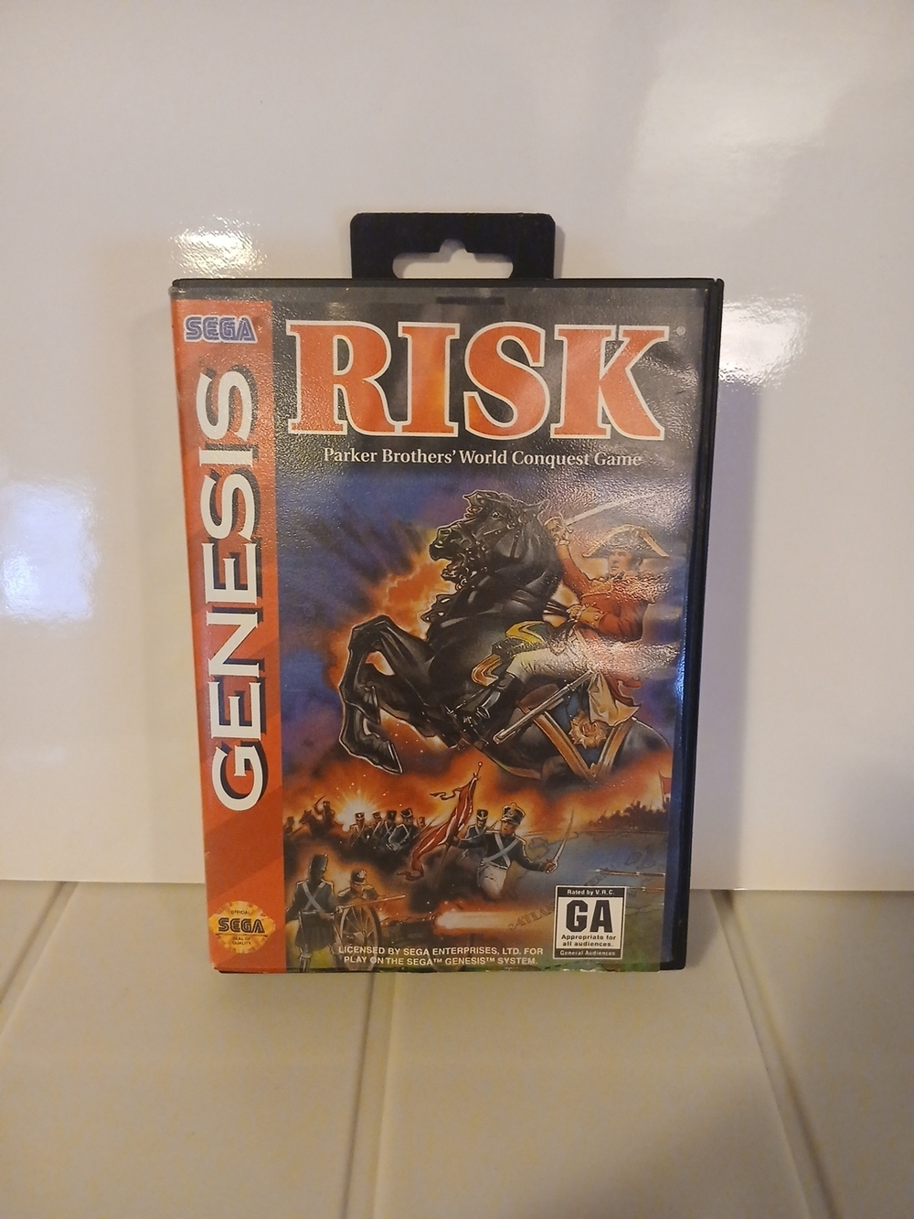 Sega Genesis RISK Video Game - Red and Black Case